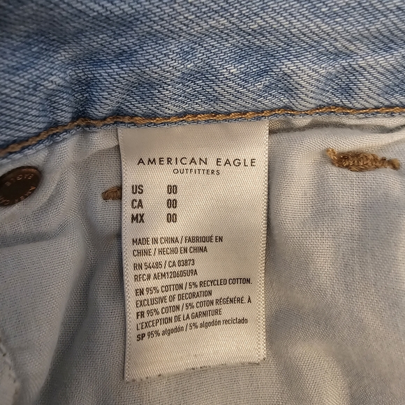 American Eagle Outfitters Higjest Rise Baggy Light Blue Denim Shorts - Picture 8 of 8